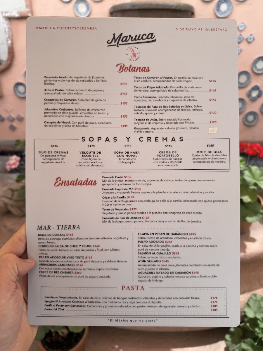 Maruca Cocina & Sobremesa Menu - Image 1
